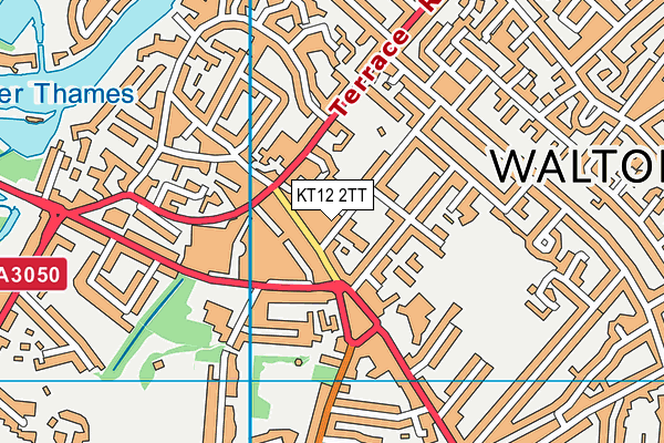 KT12 2TT map - OS VectorMap District (Ordnance Survey)