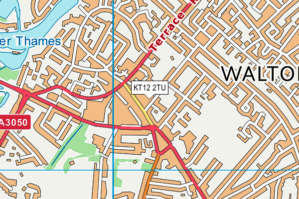 KT12 2TU map - OS VectorMap District (Ordnance Survey)