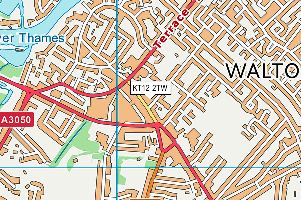 KT12 2TW map - OS VectorMap District (Ordnance Survey)