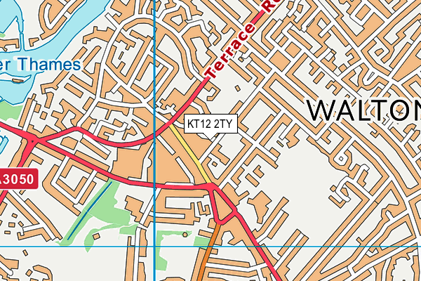 KT12 2TY map - OS VectorMap District (Ordnance Survey)