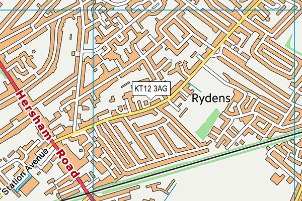 KT12 3AG map - OS VectorMap District (Ordnance Survey)