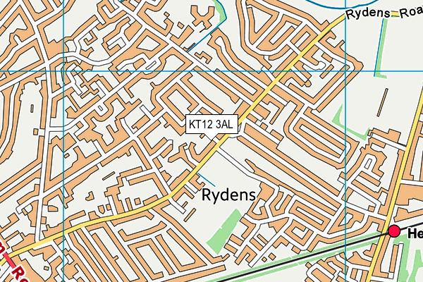 KT12 3AL map - OS VectorMap District (Ordnance Survey)