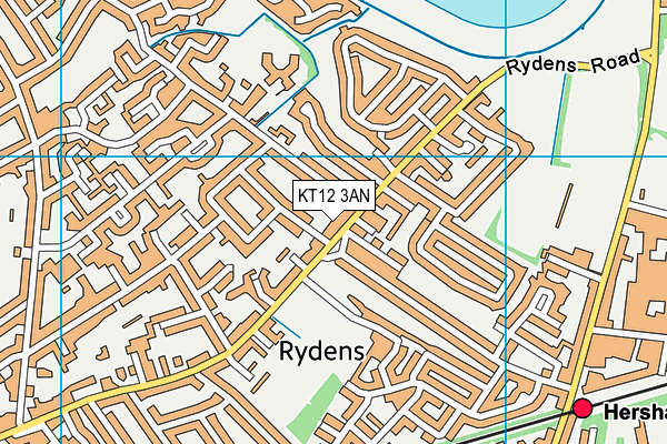 KT12 3AN map - OS VectorMap District (Ordnance Survey)