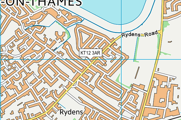 KT12 3AR map - OS VectorMap District (Ordnance Survey)