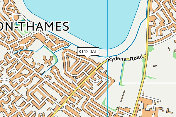 KT12 3AT map - OS VectorMap District (Ordnance Survey)