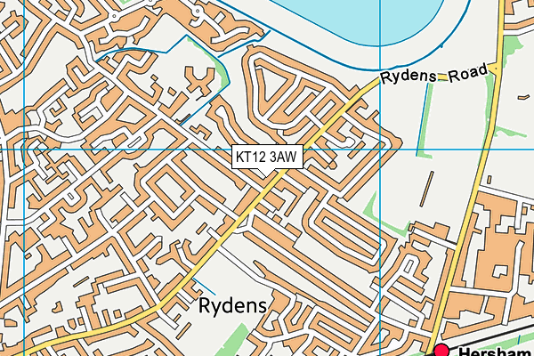 KT12 3AW map - OS VectorMap District (Ordnance Survey)