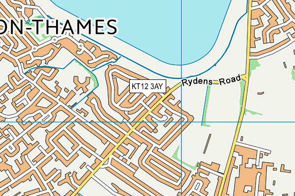 KT12 3AY map - OS VectorMap District (Ordnance Survey)