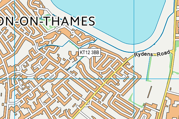 KT12 3BB map - OS VectorMap District (Ordnance Survey)