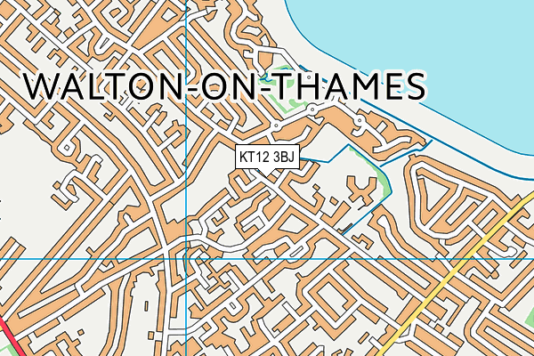 KT12 3BJ map - OS VectorMap District (Ordnance Survey)