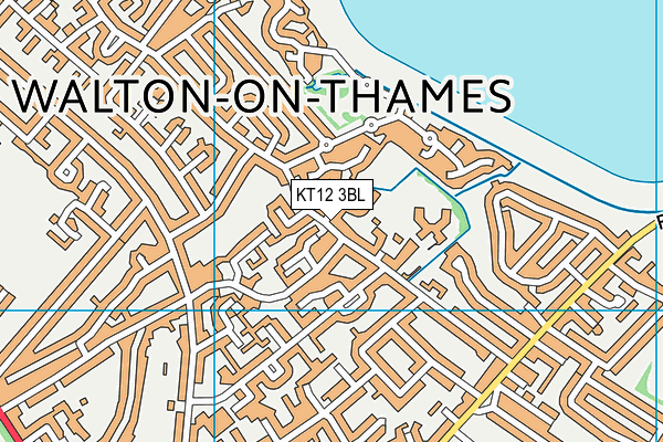 KT12 3BL map - OS VectorMap District (Ordnance Survey)