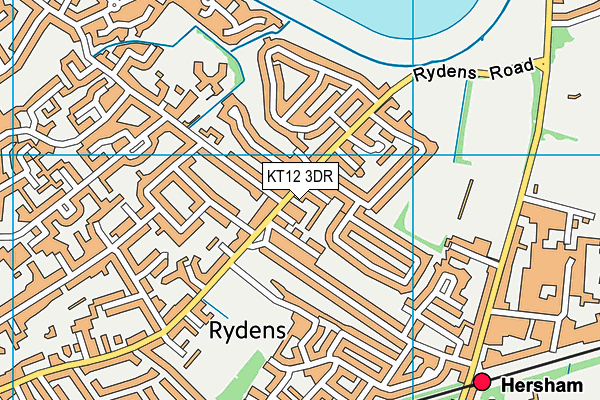 KT12 3DR map - OS VectorMap District (Ordnance Survey)