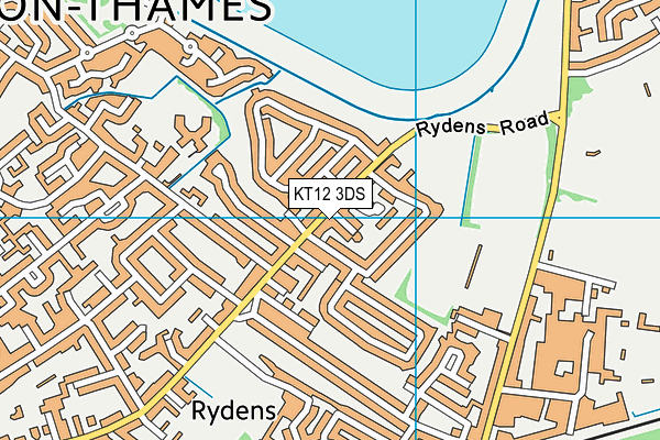 KT12 3DS map - OS VectorMap District (Ordnance Survey)