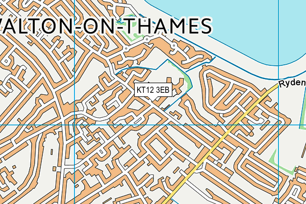 KT12 3EB map - OS VectorMap District (Ordnance Survey)