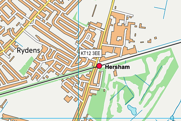 KT12 3EE map - OS VectorMap District (Ordnance Survey)