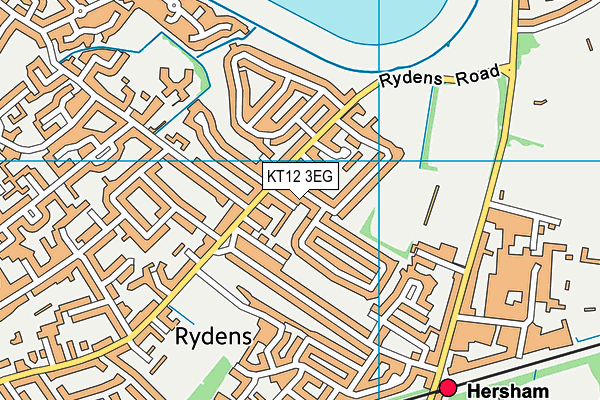 KT12 3EG map - OS VectorMap District (Ordnance Survey)