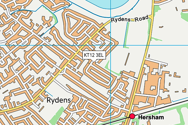 KT12 3EL map - OS VectorMap District (Ordnance Survey)