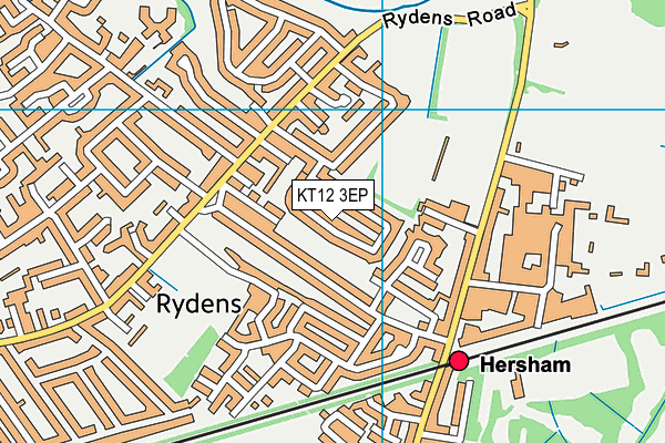 KT12 3EP map - OS VectorMap District (Ordnance Survey)