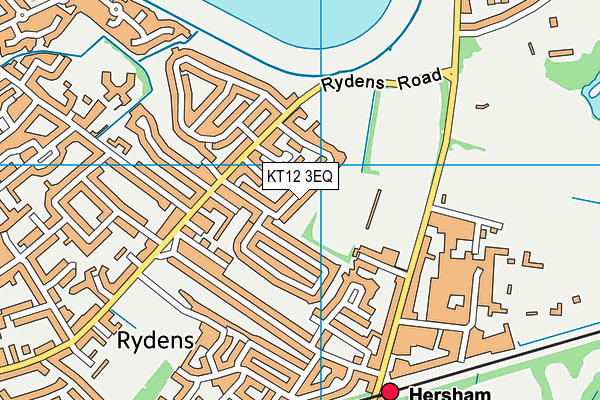 KT12 3EQ map - OS VectorMap District (Ordnance Survey)