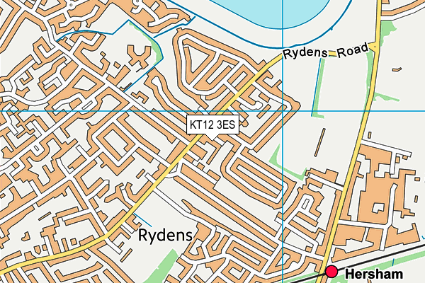 KT12 3ES map - OS VectorMap District (Ordnance Survey)