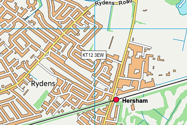 KT12 3EW map - OS VectorMap District (Ordnance Survey)