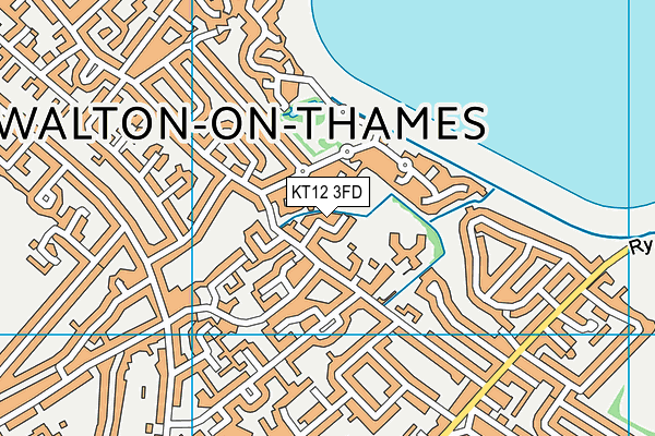 KT12 3FD map - OS VectorMap District (Ordnance Survey)