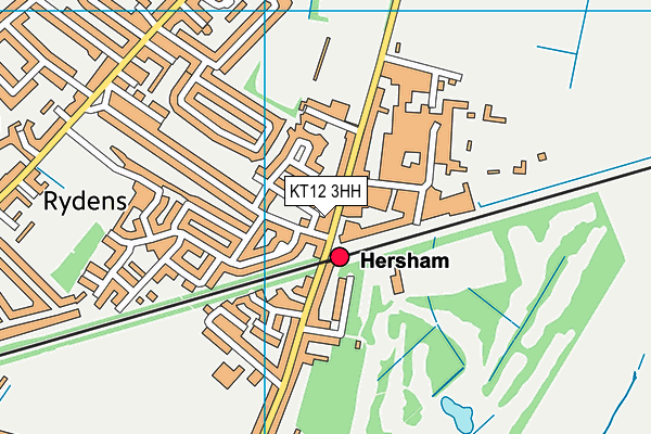 KT12 3HH map - OS VectorMap District (Ordnance Survey)