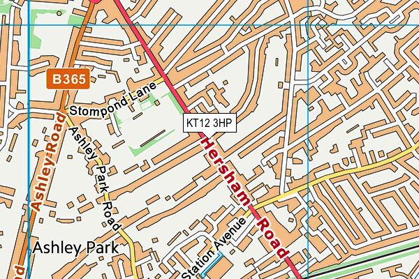 KT12 3HP map - OS VectorMap District (Ordnance Survey)