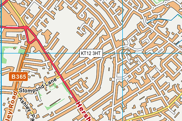 KT12 3HT map - OS VectorMap District (Ordnance Survey)