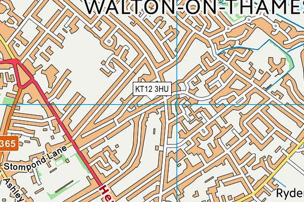 KT12 3HU map - OS VectorMap District (Ordnance Survey)