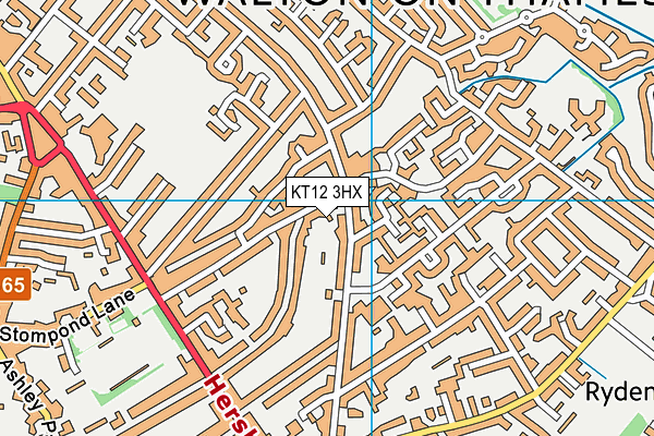 KT12 3HX map - OS VectorMap District (Ordnance Survey)