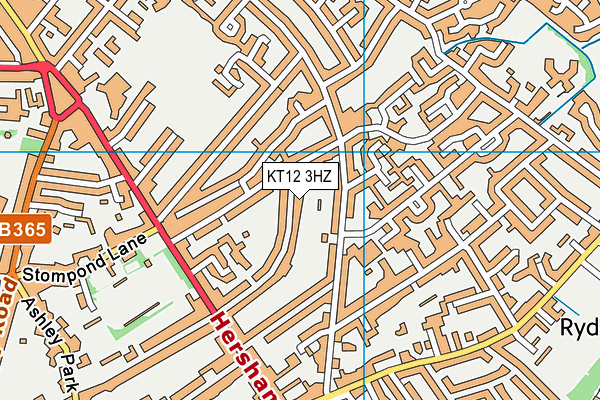 KT12 3HZ map - OS VectorMap District (Ordnance Survey)