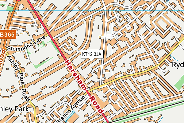 KT12 3JA map - OS VectorMap District (Ordnance Survey)