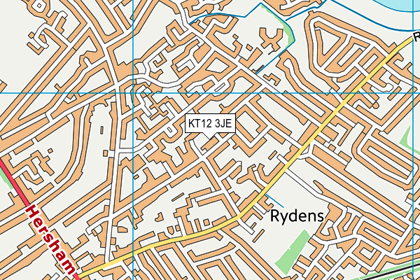 KT12 3JE map - OS VectorMap District (Ordnance Survey)