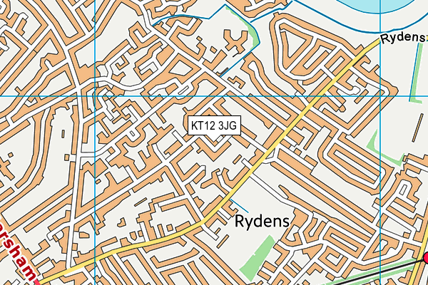 KT12 3JG map - OS VectorMap District (Ordnance Survey)