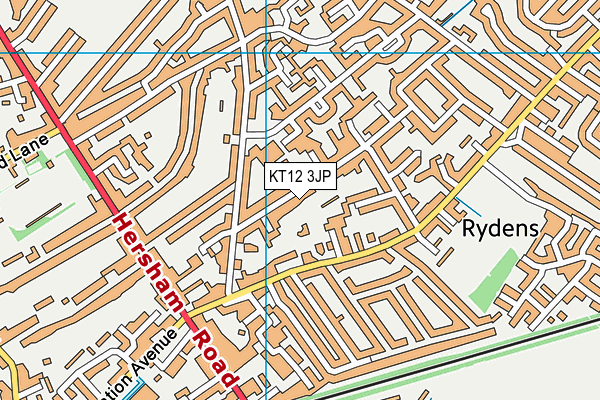 KT12 3JP map - OS VectorMap District (Ordnance Survey)