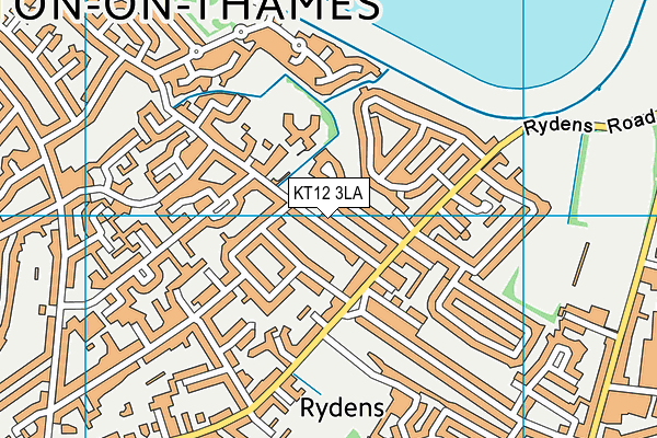 KT12 3LA map - OS VectorMap District (Ordnance Survey)