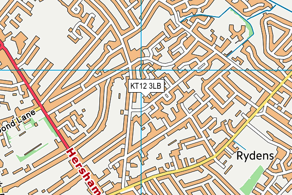 KT12 3LB map - OS VectorMap District (Ordnance Survey)