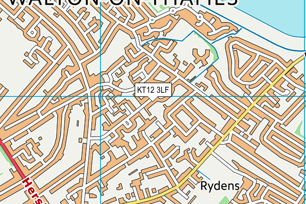 KT12 3LF map - OS VectorMap District (Ordnance Survey)