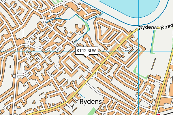 KT12 3LW map - OS VectorMap District (Ordnance Survey)