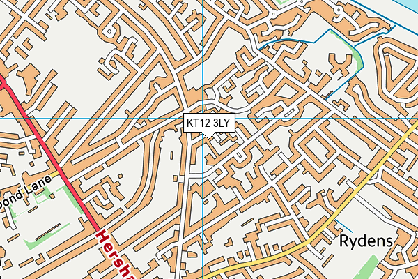 KT12 3LY map - OS VectorMap District (Ordnance Survey)