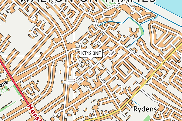 KT12 3NF map - OS VectorMap District (Ordnance Survey)