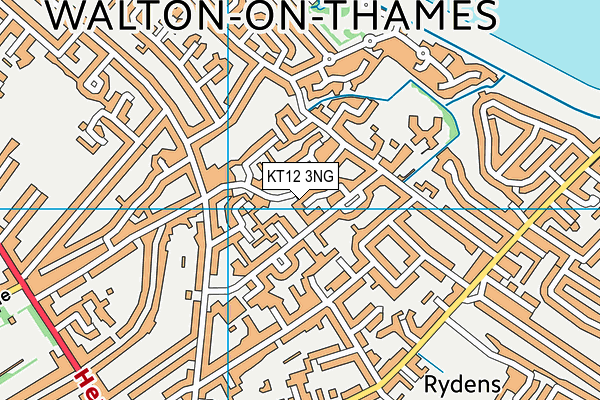 KT12 3NG map - OS VectorMap District (Ordnance Survey)