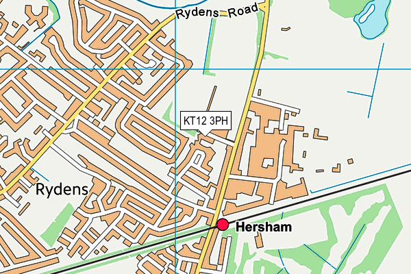 KT12 3PH map - OS VectorMap District (Ordnance Survey)