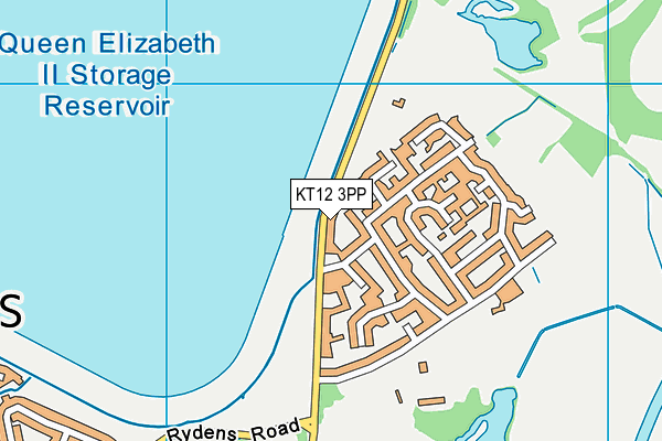 KT12 3PP map - OS VectorMap District (Ordnance Survey)
