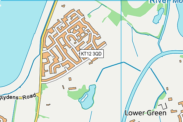 KT12 3QD map - OS VectorMap District (Ordnance Survey)