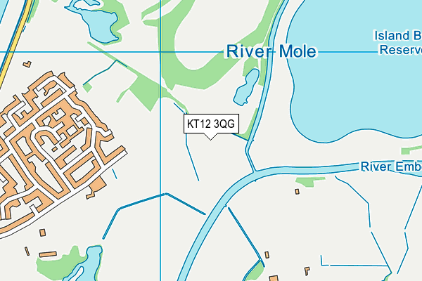 KT12 3QG map - OS VectorMap District (Ordnance Survey)