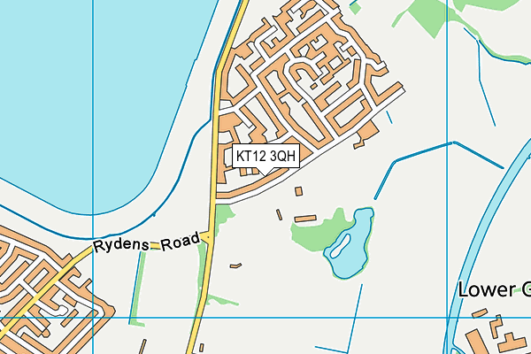 KT12 3QH map - OS VectorMap District (Ordnance Survey)