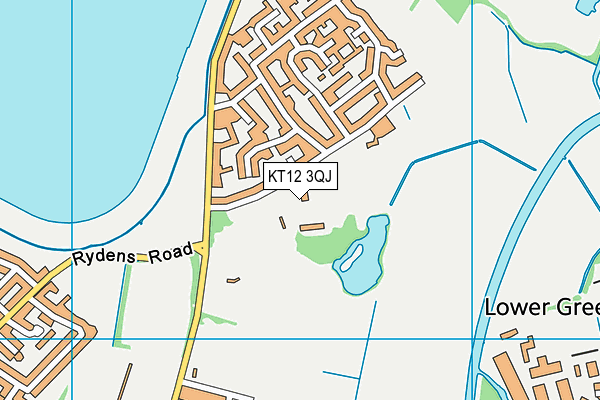 KT12 3QJ map - OS VectorMap District (Ordnance Survey)