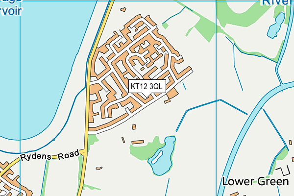 KT12 3QL map - OS VectorMap District (Ordnance Survey)