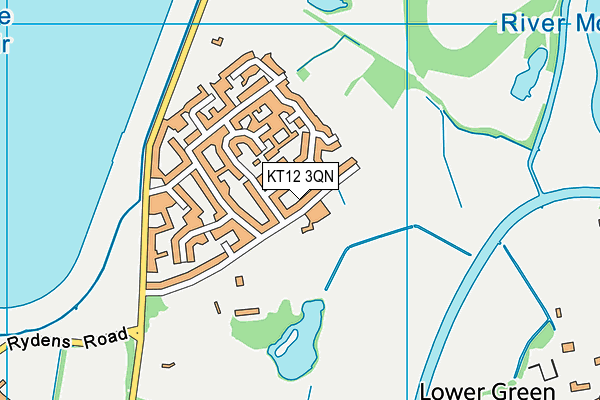 KT12 3QN map - OS VectorMap District (Ordnance Survey)